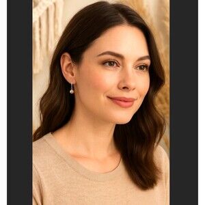 J. Jill Silver Tone SMALL Ball Dangle Drop Hook Earrings Minimalist Dainty NWT